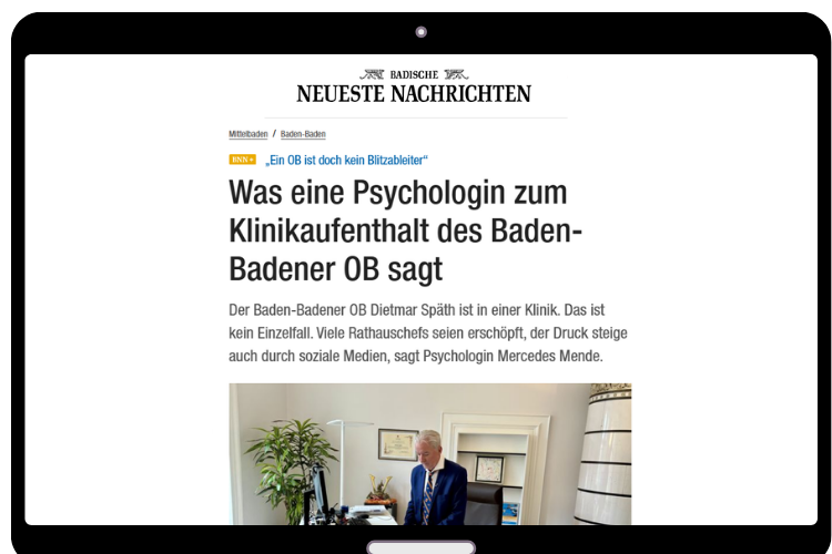 Mercedes Mende in den Badische Neueste Nachrichten